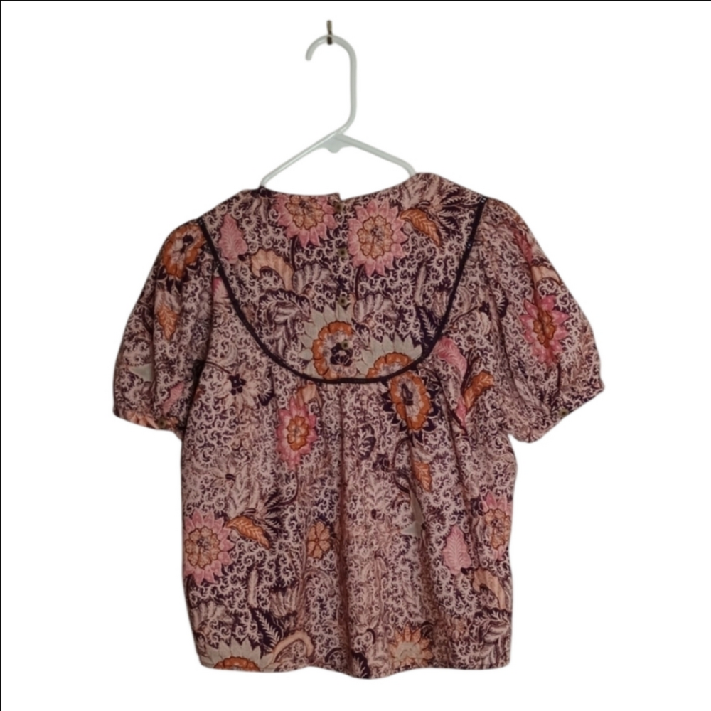 Madewell Yoked Puff Sleeves Top In Ball Bloom - Picture 3 of 9